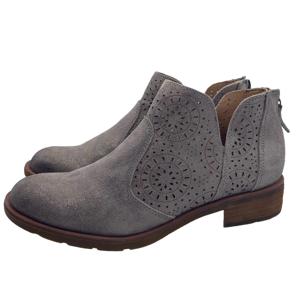 Sofft Shoes Barrosa Boot Taupe Leather Ankle Zip Bootie Casual Comfort Size 8.5